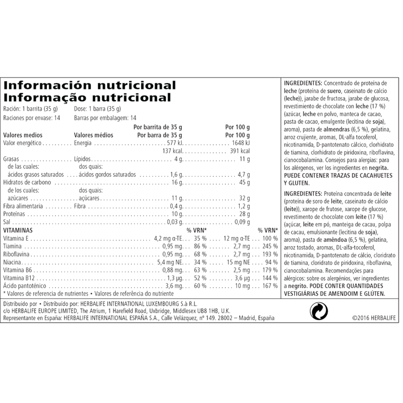 Barras de Proteínas Baunilha Amêndoa 14 Barras