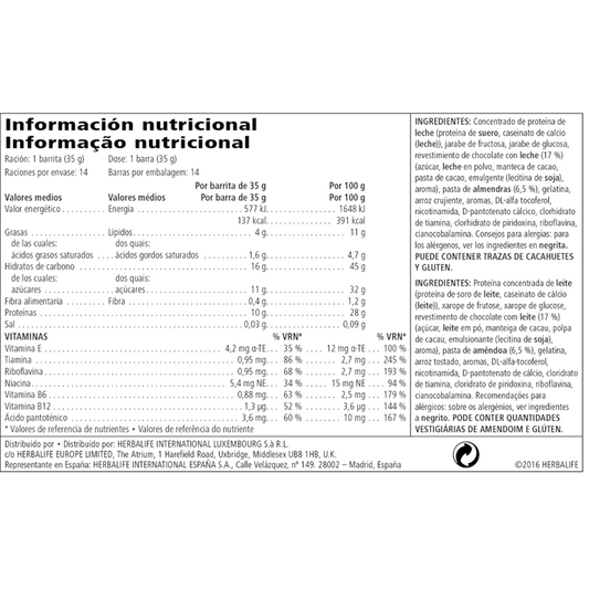 Barras de Proteínas Baunilha Amêndoa 14 Barras